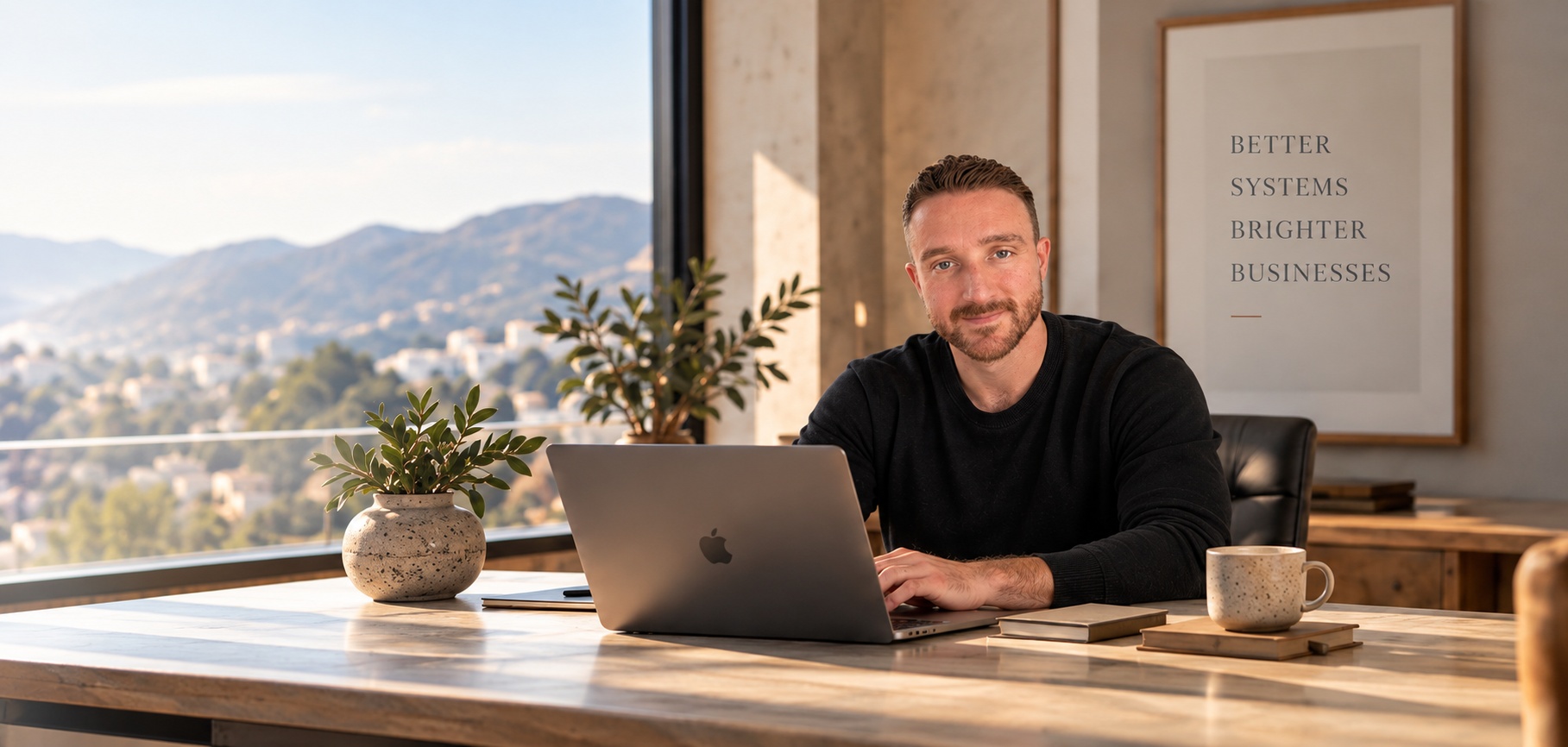Bogdan at his desk in the AI Forge studio